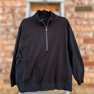Athleta Triumph Hybrid 1/4 Zip Pullover Black Size Large